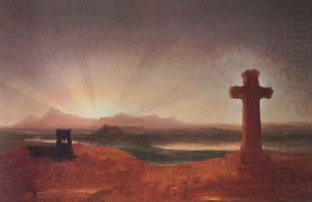 Thomas Cole Unfinished Landscape (The Cross at Sunset) (mk13) china oil painting image
